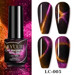 LILYCUTE 7ml 9D Cat Magnetic Gel Nail Polish Laser Magnet Semi Permanent Soak Off UV LED Manicure For Nail Art Gel Varnish (Color: LC-005)