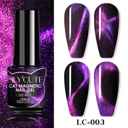 LILYCUTE 7ml 9D Cat Magnetic Gel Nail Polish Laser Magnet Semi Permanent Soak Off UV LED Manicure For Nail Art Gel Varnish (Color: LC-003)