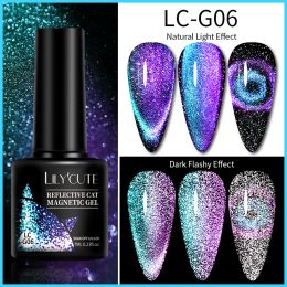 LILYCUTE 7ml 9D Cat Magnetic Gel Nail Polish Laser Magnet Semi Permanent Soak Off UV LED Manicure For Nail Art Gel Varnish (Color: LC-G06)