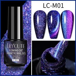 LILYCUTE 7ml 9D Cat Magnetic Gel Nail Polish Laser Magnet Semi Permanent Soak Off UV LED Manicure For Nail Art Gel Varnish (Color: LC-M01)