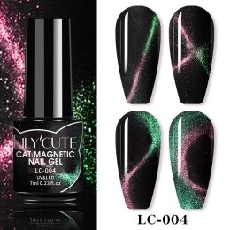 LILYCUTE 7ml 9D Cat Magnetic Gel Nail Polish Laser Magnet Semi Permanent Soak Off UV LED Manicure For Nail Art Gel Varnish (Color: LC-004)