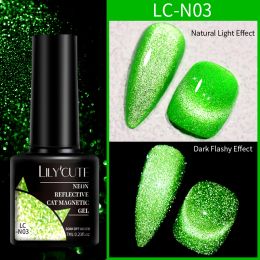 LILYCUTE 7ml 9D Cat Magnetic Gel Nail Polish Laser Magnet Semi Permanent Soak Off UV LED Manicure For Nail Art Gel Varnish (Color: LC-N03)