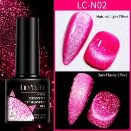 LILYCUTE 7ml 9D Cat Magnetic Gel Nail Polish Laser Magnet Semi Permanent Soak Off UV LED Manicure For Nail Art Gel Varnish (Color: LC-N02)