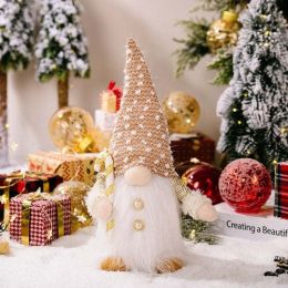 30cm Christmas Doll Elf Gnome with Led Light Christmas Decorations for (Color: Deep Sapphire)