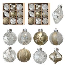 18/27/36 PCS 8cm/3.15in Gold Large Christmas Ornaments Set 2022 Clear Xmas Balls Decor Shatterproof Christmas Tree Decorations for Christmas Trees (Quantity: 18 CT)