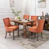 Furniture; Ultra Side Dining Chair;  Thickened fabric chairs with neutrally toned solid wood legs;  Bronze nail head;  Set of 2