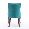 Furniture; Ultra Side Dining Chair;  Thickened fabric chairs with neutrally toned solid wood legs;  Bronze nail head;  Set of 2