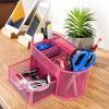 Metal Mesh Pencil Holders Desk Organizer with 9 Compartment Pen Holder Storage