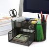 Metal Mesh Pencil Holders Desk Organizer with 9 Compartment Pen Holder Storage