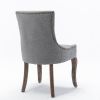 Furniture; Ultra Side Dining Chair;  Thickened fabric chairs with neutrally toned solid wood legs;  Bronze nail head;  Set of 2