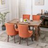 Furniture; Ultra Side Dining Chair;  Thickened fabric chairs with neutrally toned solid wood legs;  Bronze nail head;  Set of 2