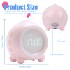 Digital Alarm Clock for Girls Boys with LED Wake Up Light,Kids Bedroom Bedside Peach Shaped Sunrise Simulator  Clock