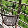 Hanging Railing Planters Flower Pot Holders Metal Planter Racks Fence Potted Stand Mounted Round Plant Baskets Container for Indoor Outdoor Use