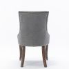 Furniture; Ultra Side Dining Chair;  Thickened fabric chairs with neutrally toned solid wood legs;  Bronze nail head;  Set of 2